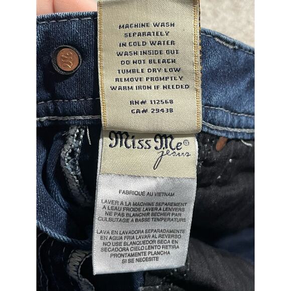 Miss Me Skinny Jeans Womens 26 JP5567G4 Embroidered Pockets Denim Low RIse Y2K - Picture 14 of 15